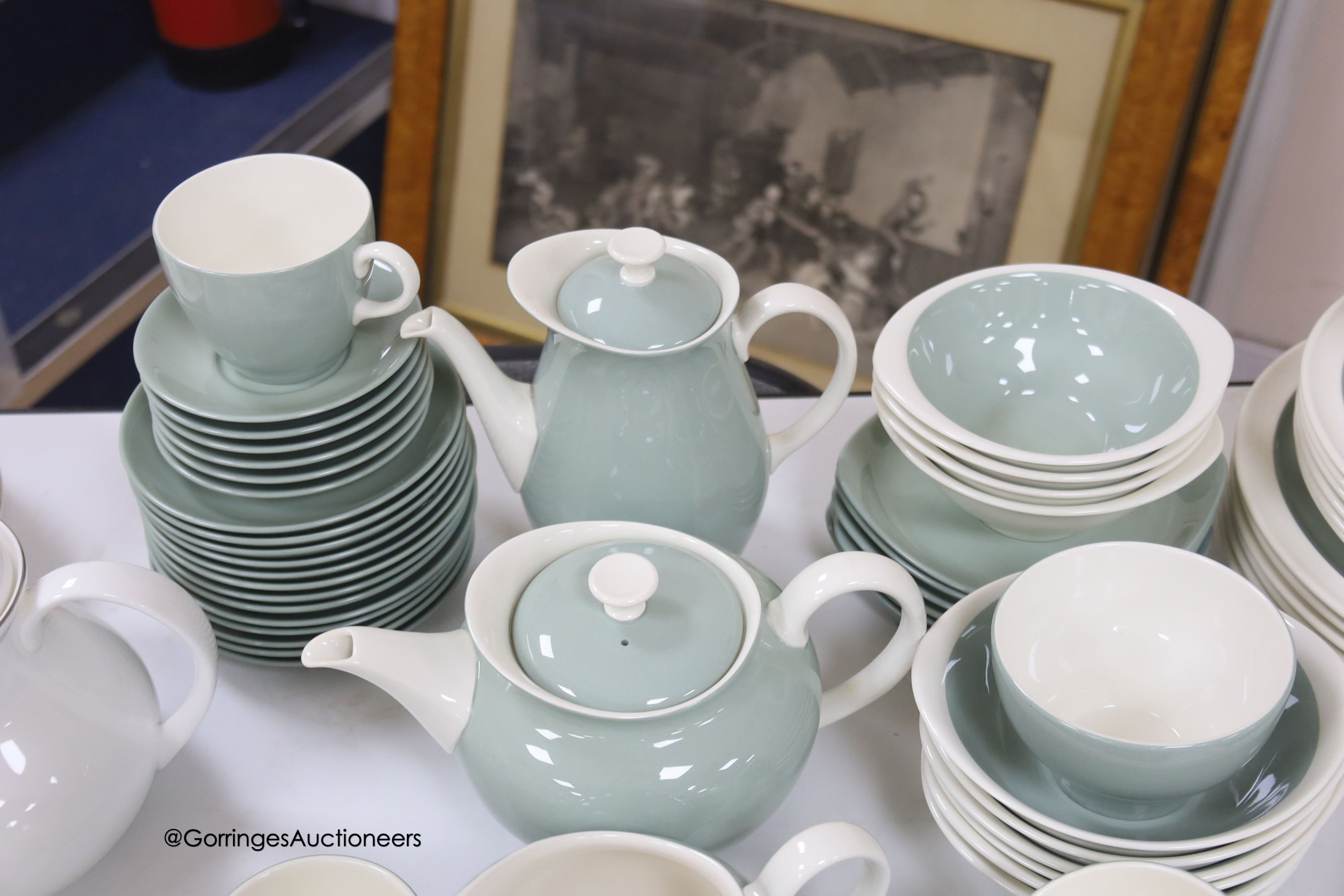 A Wedgwood Barlaston green tea dinner and breakfast service